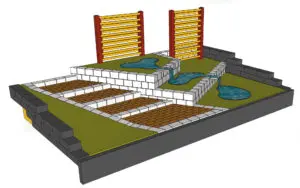 Årets opgave. Særligt vandelementet, brostensmurene og beplantningen viste en højere sværhedsgrad. Ill.: Lars Bøjholm Jensen, Vilvorde.